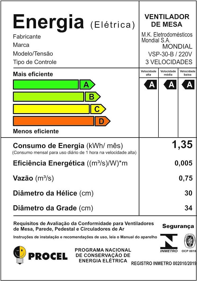 Ventilador de Mesa MONDIAL Super Power 30cm com 6 Pás - Miniatura 7