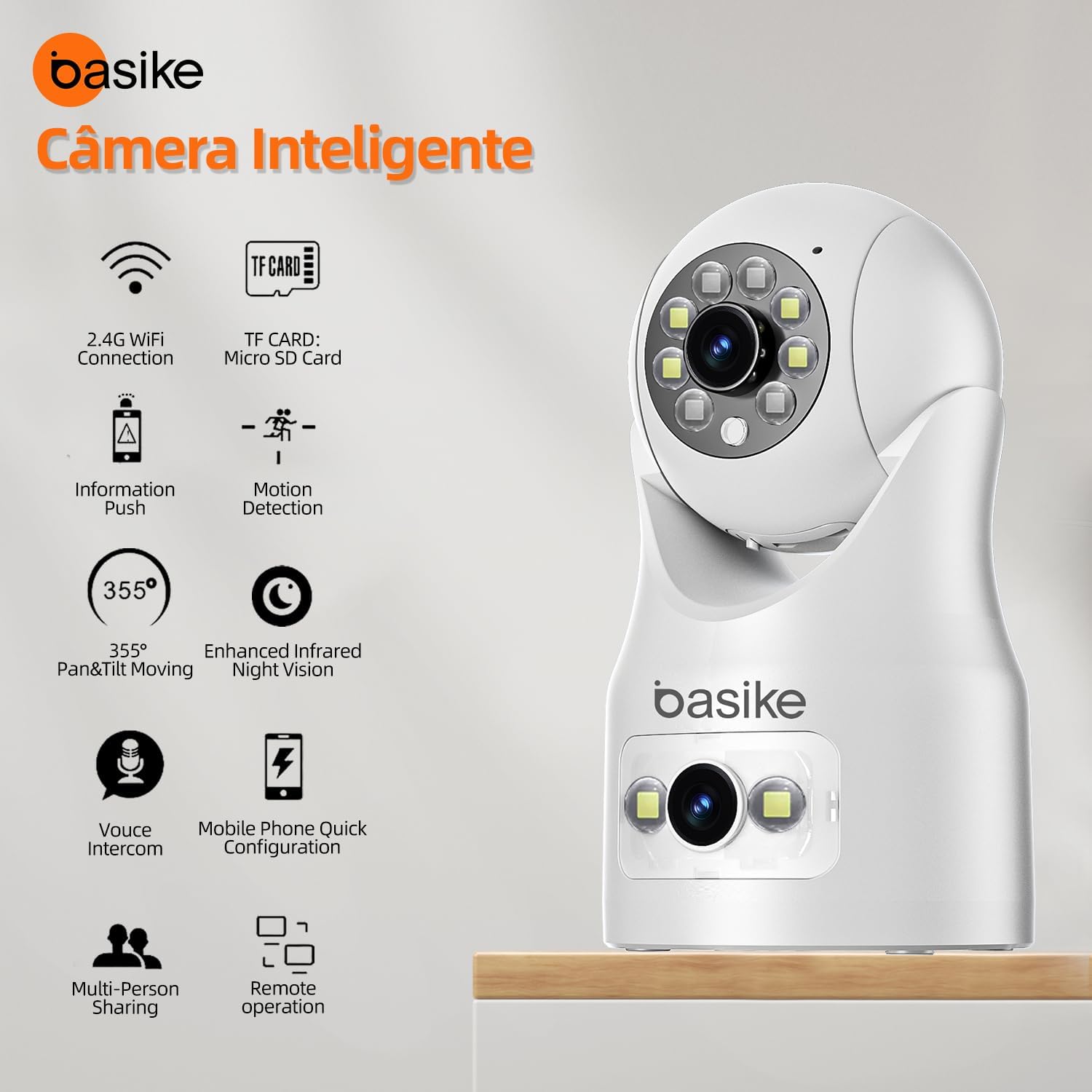 Basike Câmera de Segurança Wi-Fi 360º - Miniatura 9