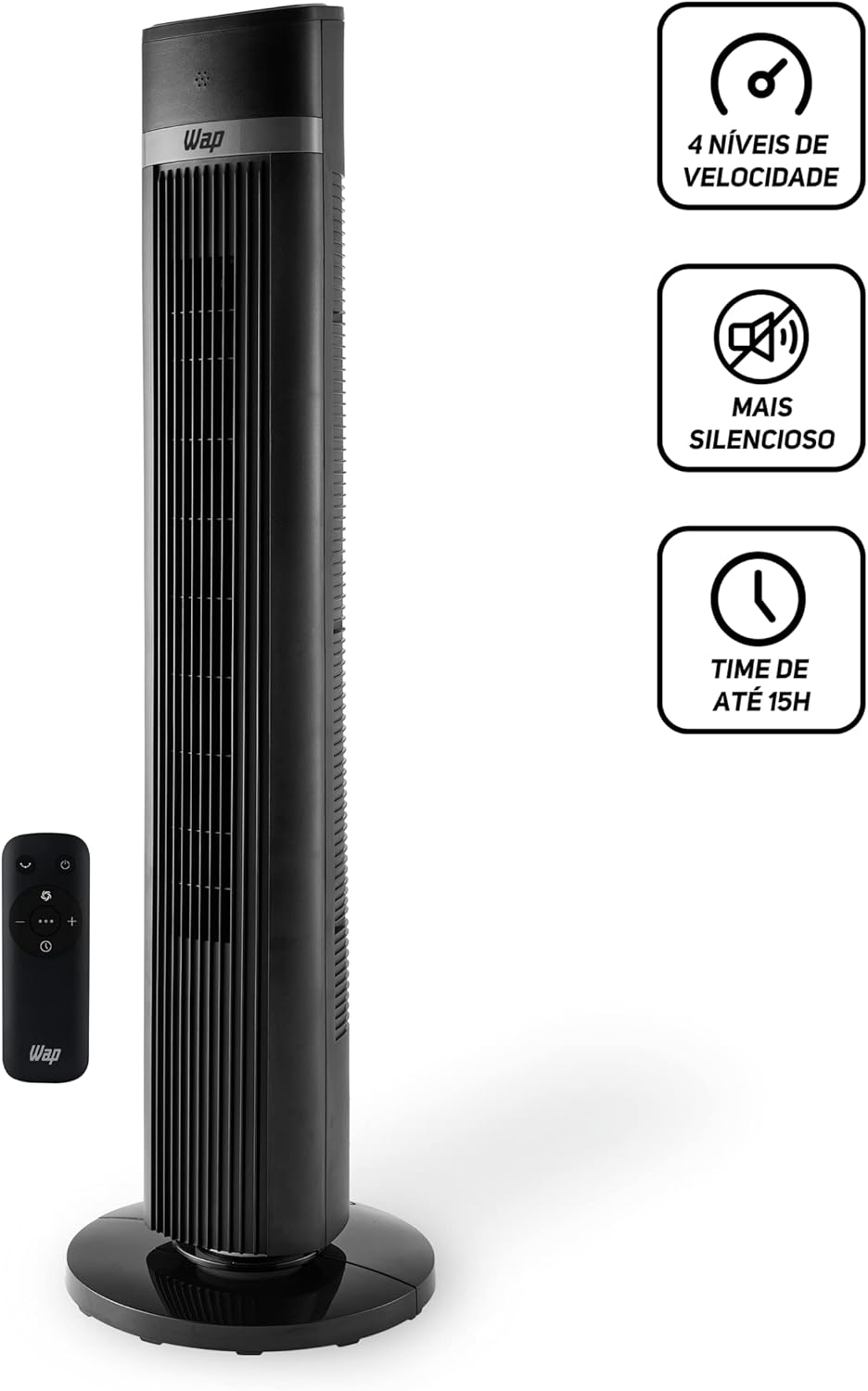 WAP Ventilador de Torre AIR SILENCE com 4 Níveis de Velocidade, Time de até 15 Horas e Desligamento Automático - Miniatura 6