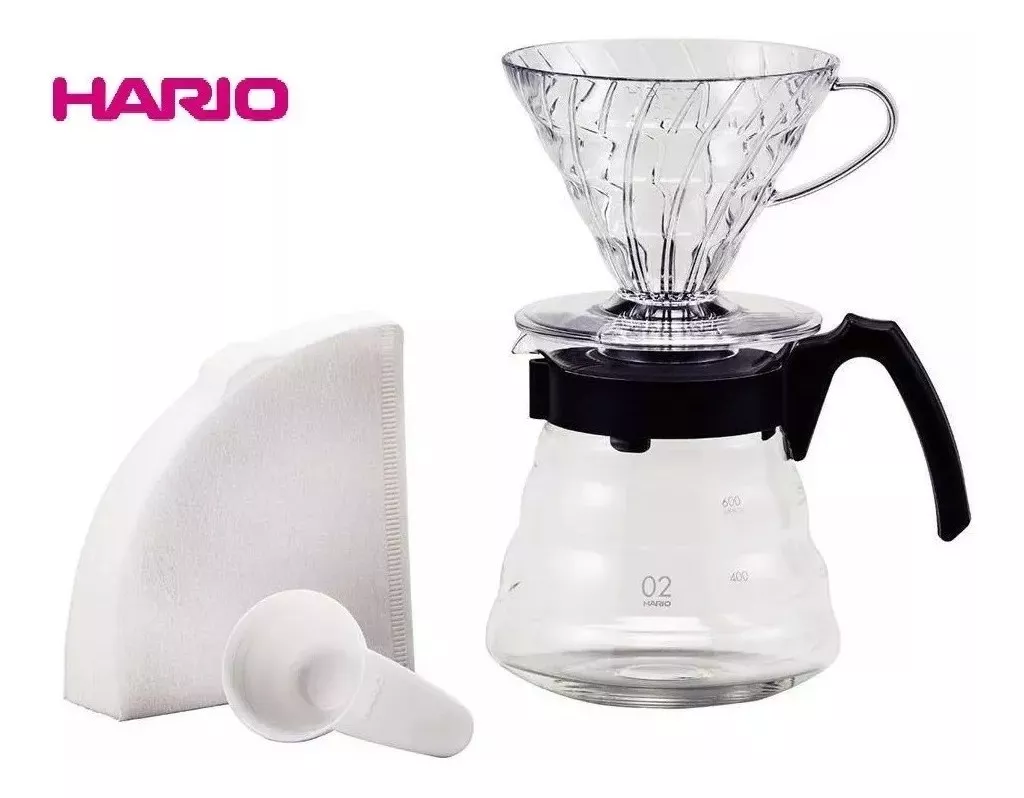 Kit Cafeteira Hario V60 Jarra+tampa+suporte+colher+40 Filtro - Miniatura 6