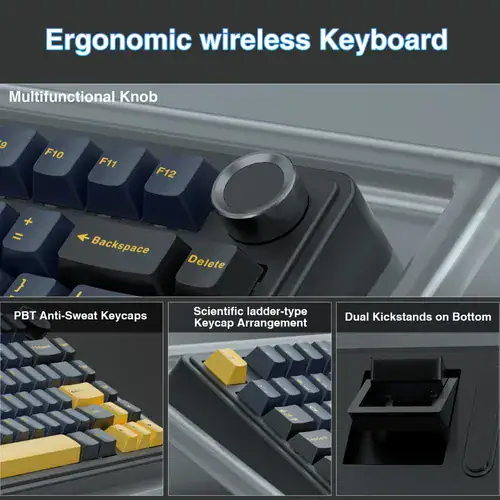 Teclado mecânico Aula F75 sem fio 75% Gaming Pro - Miniatura 3