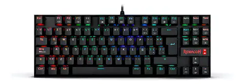 Teclado gamer Redragon Kumara QWERTY Outemu Black português Brasil cor preto com luz RGB - Miniatura 2
