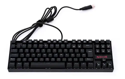 Teclado gamer Redragon Kumara QWERTY Outemu Black português Brasil cor preto com luz RGB - Miniatura 4