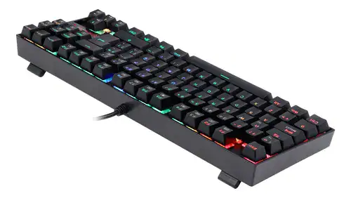 Teclado gamer Redragon Kumara QWERTY Outemu Black português Brasil cor preto com luz RGB - Miniatura 7
