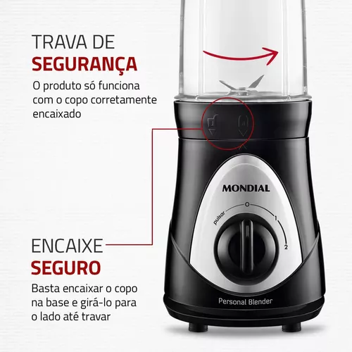 Liquidificador Portátil 750ml Personal Blender Mondial Cor Preto - Miniatura 5