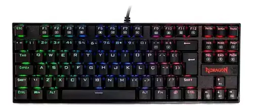 Teclado gamer Redragon Kumara QWERTY Outemu Black português Brasil cor preto com luz RGB - Miniatura 6