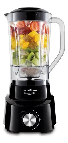 Liquidificador Diamante 2,65 L Com 4 Lâminas 1050W de Potência Cor Preto Britânia - Miniatura 2